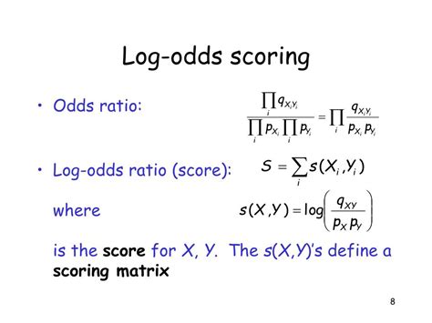 log odds score.
